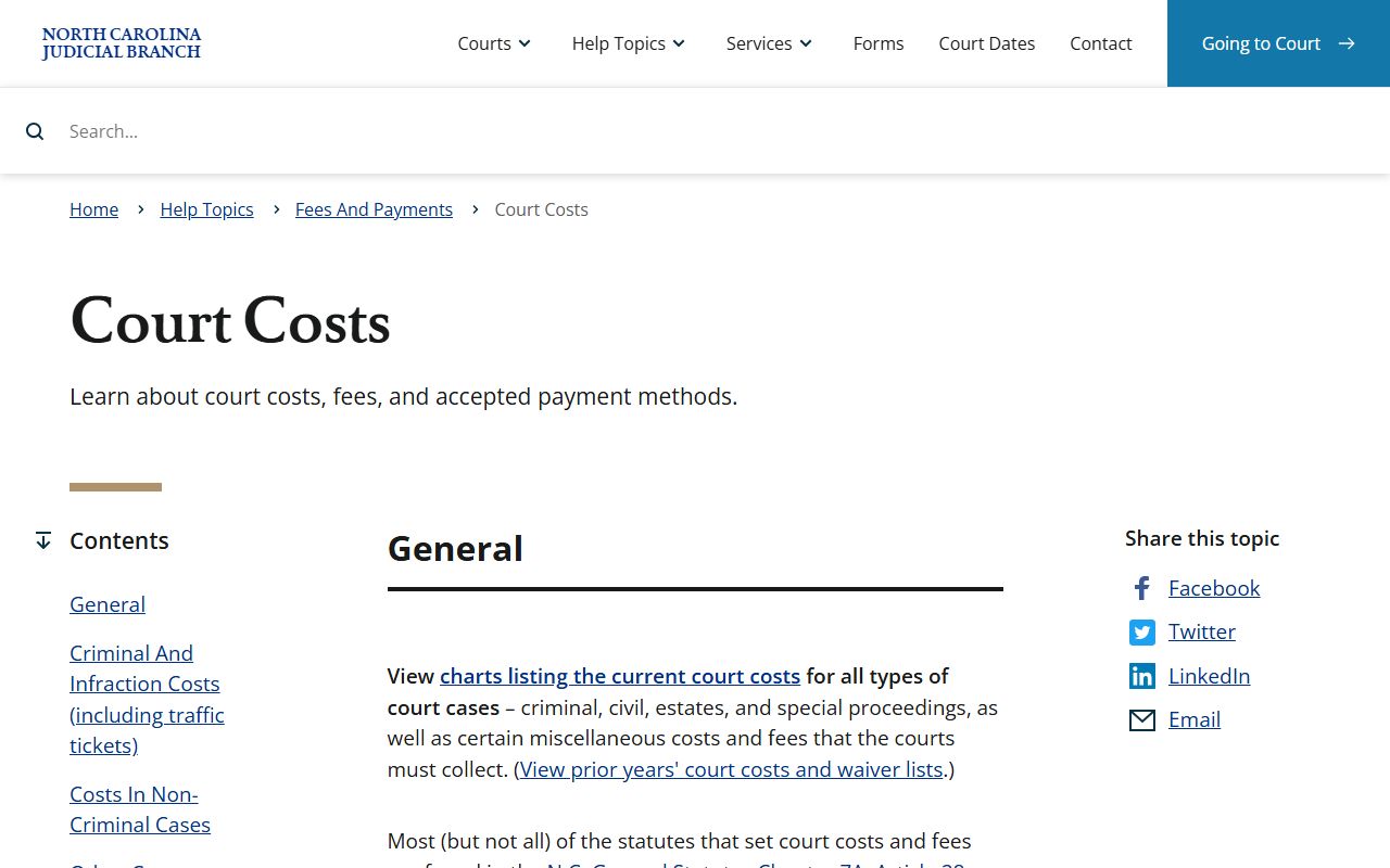 Jones County court records Judicial Branch court costs help page