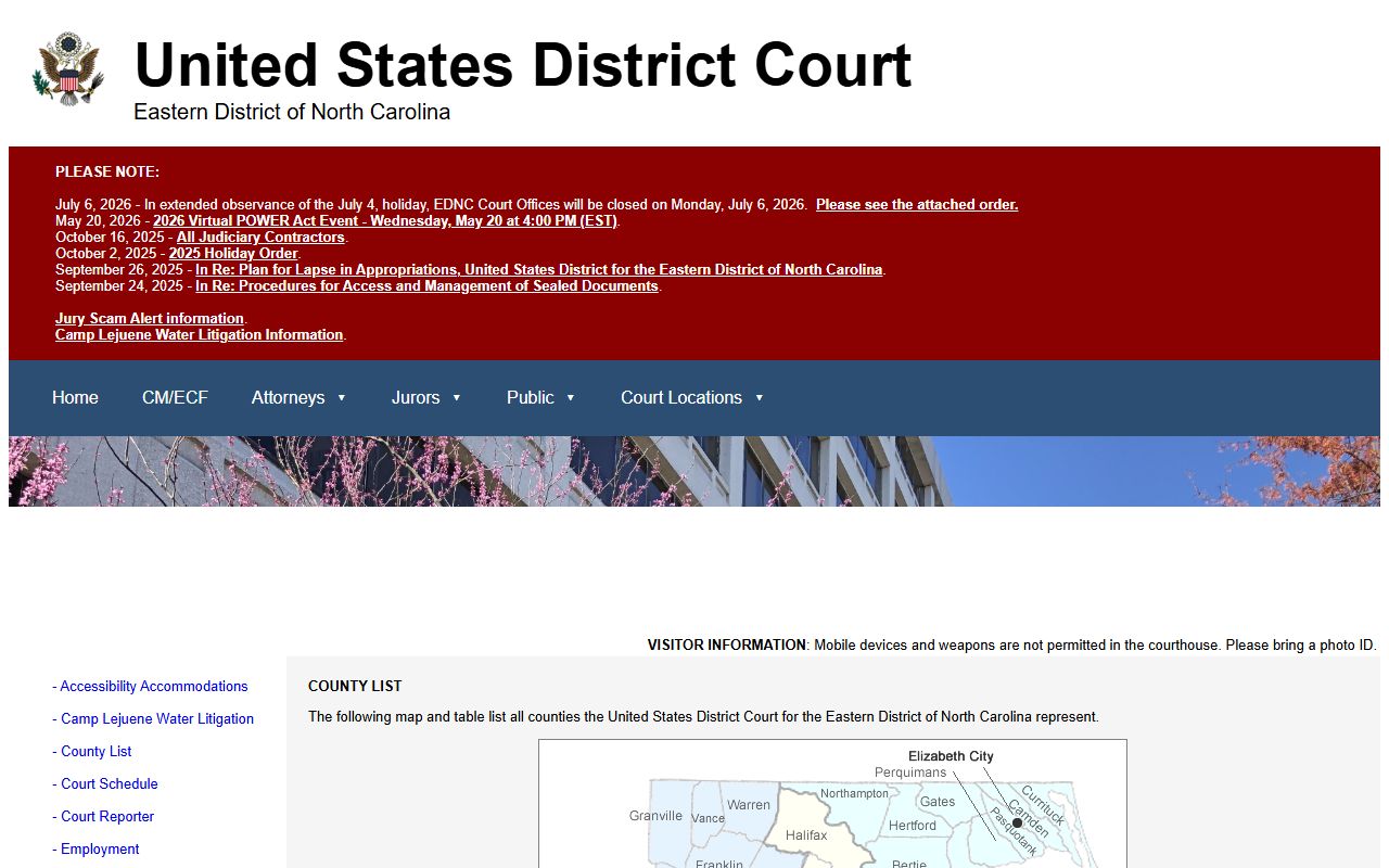 Jones County trial court records federal county assignment distinction