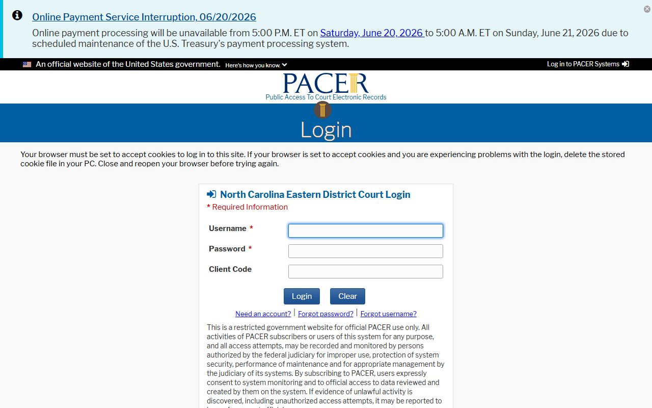 Jones County trial court records federal CM ECF distinction
