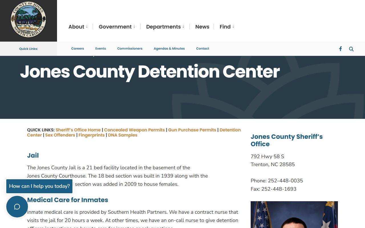 Jones County inmate records detention center rules