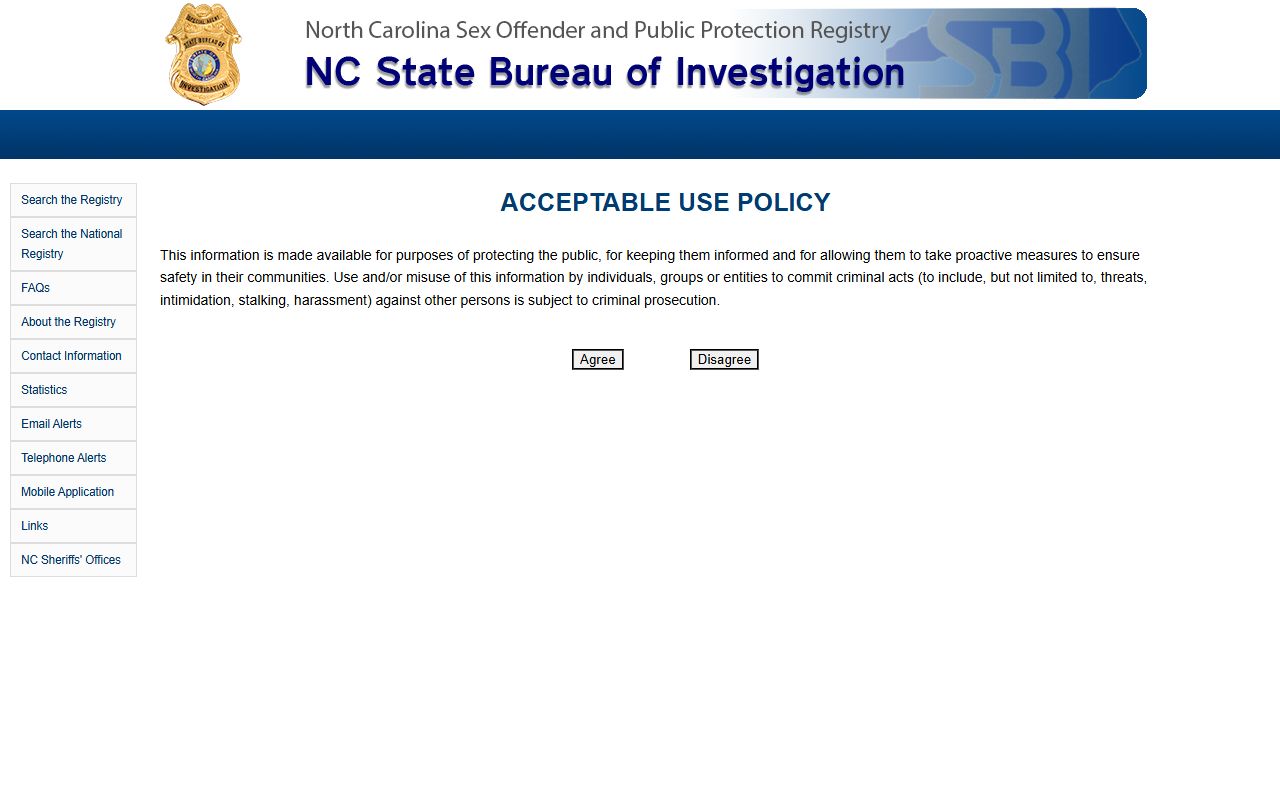 Jones County inmate records N.C. SBI sex offender registry