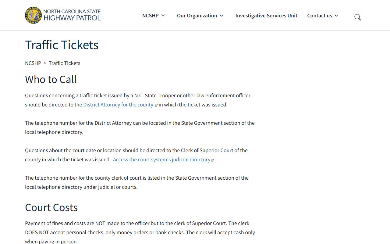 Jones County traffic court records State Highway Patrol ticket guidance